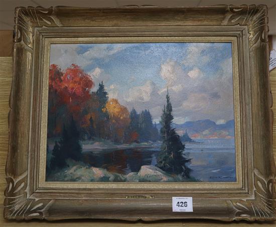 Eric Riordon (Canadian 1906-1948) Autumn Day, Lac de lAchigan 12 x 15.5in.